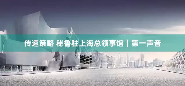 传速策略 秘鲁驻上海总领事馆｜第一声音