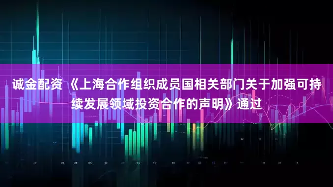 诚金配资 《上海合作组织成员国相关部门关于加强可持续发展领域投资合作的声明》通过